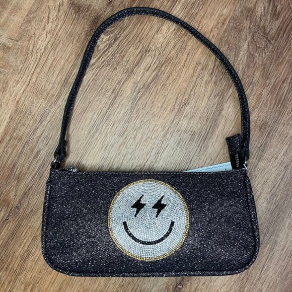NWT SKINNY DIP LONDON Amber SMILE Emoji Rhinestone-Embellished Shoulder Bag - Picture 13 of 16